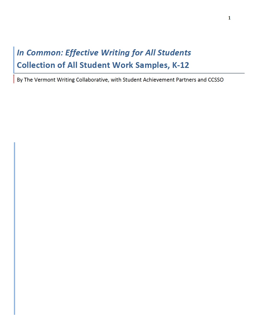 Effective Writing for All Students 